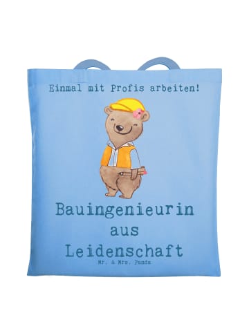 Mr. & Mrs. Panda Schultasche Bauingenieurin Leidenschaft mit Spruch in Sky Blue
