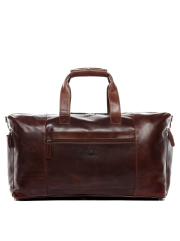 SID & VAIN Leder-Reisetasche echt Leder Weekender groß braun BRISTOL SIDE in braun