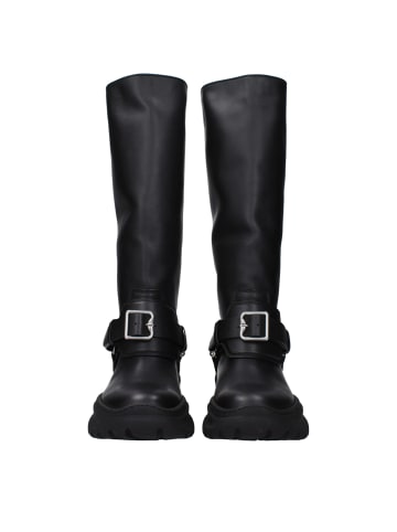Burberry Schwarz Leder Stiefel