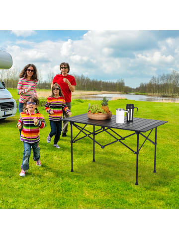 relaxdays Campingtisch in Schwarz - (B)95 x (H)53 x (T)55 cm