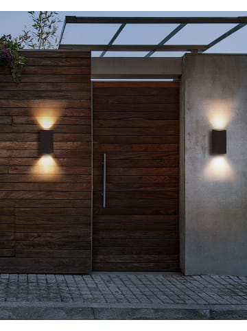 Beliani 2er-Set LED-Wandleuchte für den Außenbereich ANDREWS in Schwarz