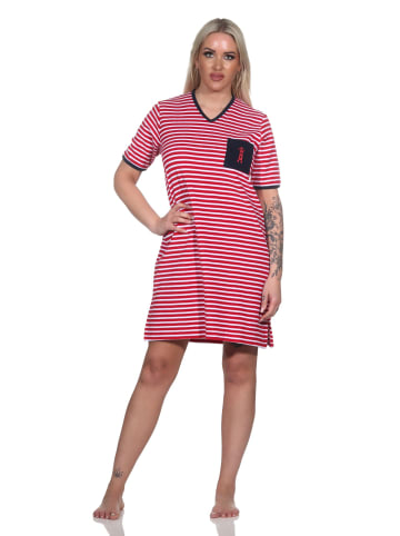 NORMANN Frottee Kurzarm Nachthemd Strandkleid - 79475 in rot