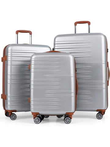 COSTWAY 3 tlg. Koffer Set 20+24+28 Zoll in Silber