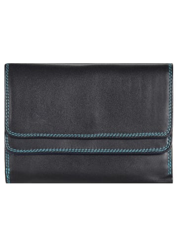 MYWALIT Double Flap Wallet Geldbörse Leder 13 cm in black-pace