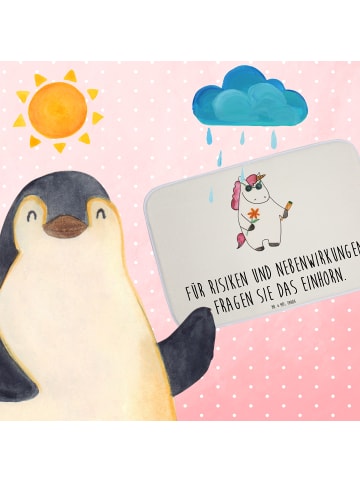 Mr. & Mrs. Panda Badteppich Einhorn Woodstock mit Spruch in Weiß