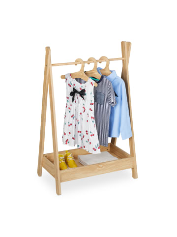 relaxdays Kinder-Kleiderständer in Natur - (B)62 x (H)98,5 x (T)40 cm