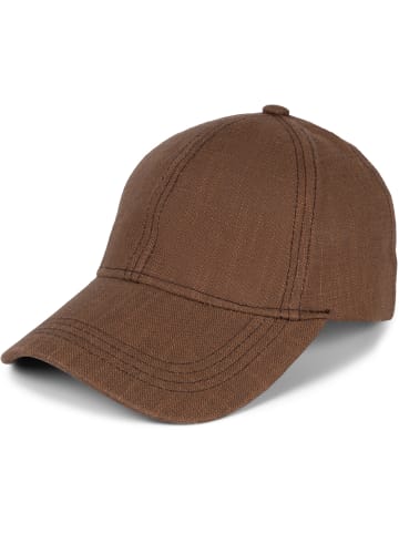 styleBREAKER Leinen Cap in Braun