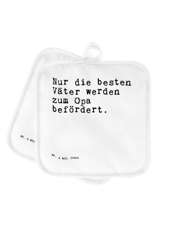 Mr. & Mrs. Panda Topfhandschuhe Nur die besten Väter... mit Spruch in Weiß