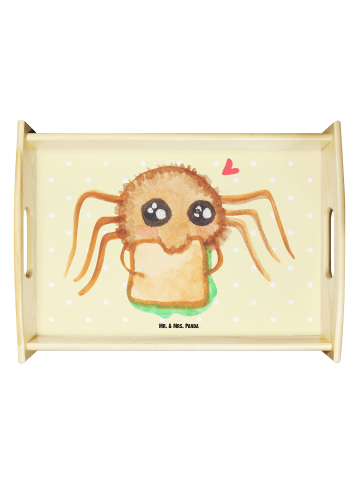 Mr. & Mrs. Panda Frühstückstablett Spinne Agathe Sandwich ohne S... in Gelb Pastell