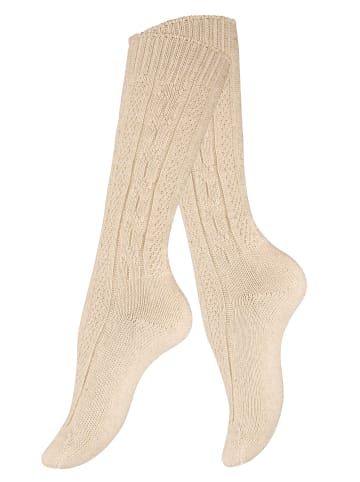 Cotton Prime® Trachtensocken Trachten-Kniestrümpfe in beige