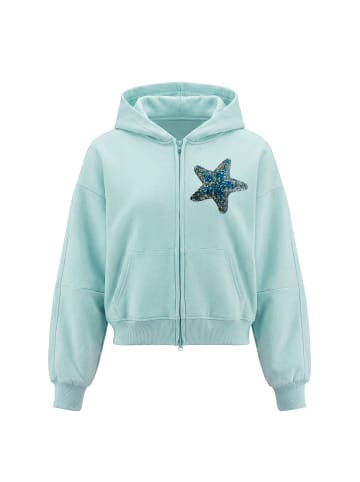 IZIA Women Hoodie in Aqua