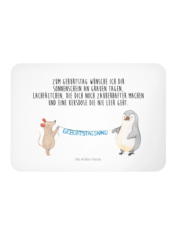 Mr. & Mrs. Panda Magnet Maus Pinguin Geburtstag mit Spruch in Weiß