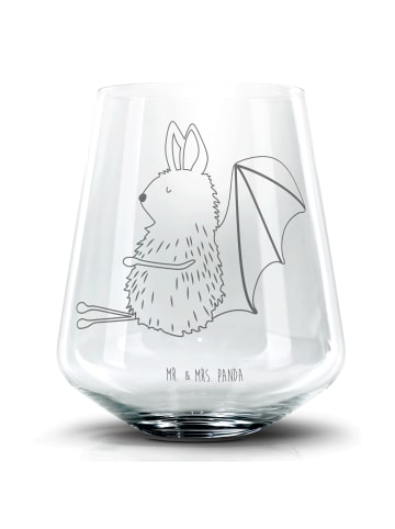 Mr. & Mrs. Panda Trinkglas Fledermaus Sitzen ohne Spruch in Transparent