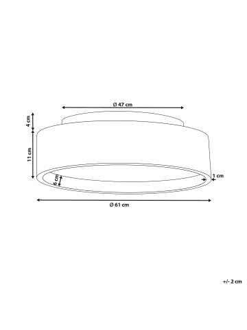 Beliani Deckenleuchten DAWEI in Braun - (W) 61 x (H) 15 x (L) 61 cm