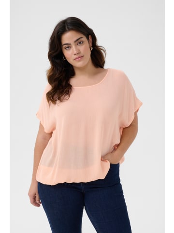 KAFFE curve Kurzarm-Bluse KCami Loose fit in Peach Nectar