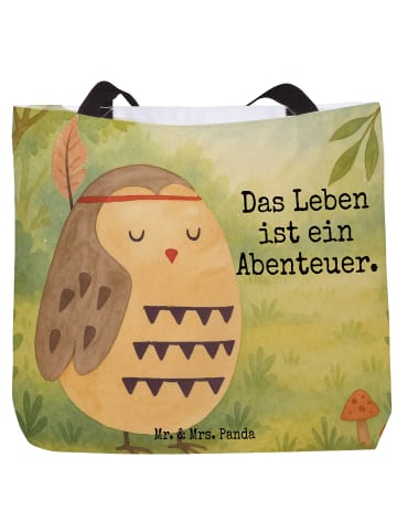 Mr. & Mrs. Panda Schultasche Eule Federschmuck Design mit Spruch in Weiß