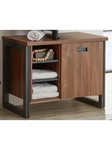 Furn.Design Waschbeckenunterschrank Eiche Stirling, Matera grau, Badmöbel Unterschrank 81 cm