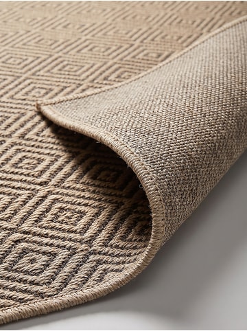KADIMA DESIGN Flachwebteppich Karo flachgewebt pflegeleicht Wohnzimmer Flur Esszimmer in Natur
