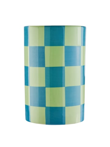 Butlers Vase CHECKER in Grün / Blau