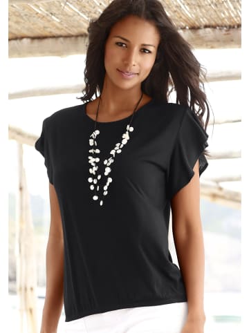 LASCANA Rundhalsshirt in rot, schwarz