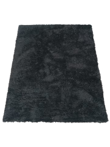 KADIMA DESIGN Hochflor Teppich Shaggy waschbar Unifarben Schlafzimmer in Anthrazit