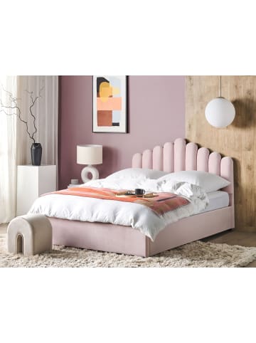 Beliani Doppelbett VINCENNES in Rosa/Schwarz - (W) 187 x (H) 125 x (L) 214 cm