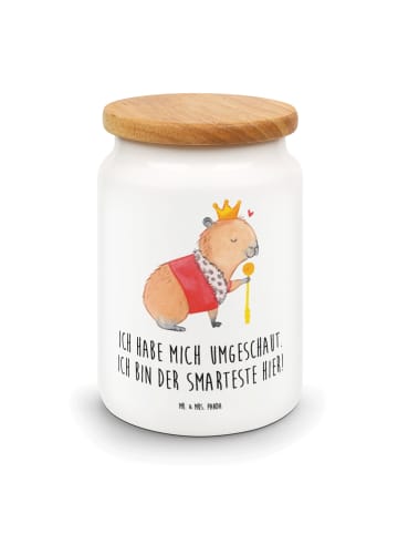 Mr. & Mrs. Panda behälter Capybara König mit Spruch in Weiß