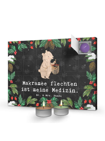 Mr. & Mrs. Panda Adventskalender Bär Makramee mit Spruch in Kreidetafel