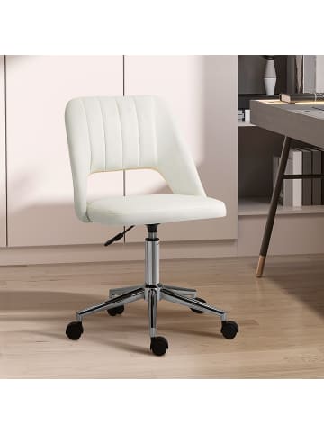 Vinsetto Bürostuhl-49B x 60T x 79-91H cm-Cremeweiß