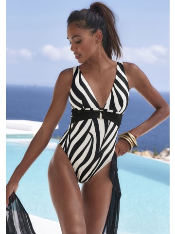 French Connection Badeanzug in schwarz-creme