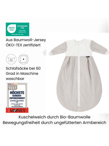 Alvi Schlafsack Mäxchen Thermo mit Arm Exklusiv in Raute Taupe Dunkel