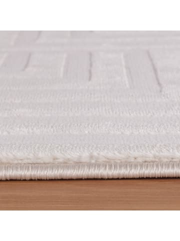 KADIMA DESIGN Teppich Kurzflor 3D-Reliefdesign Polypropylen Wohnzimmer in Creme