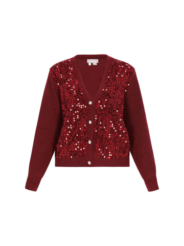 Usha Women Cardigan in burgundy