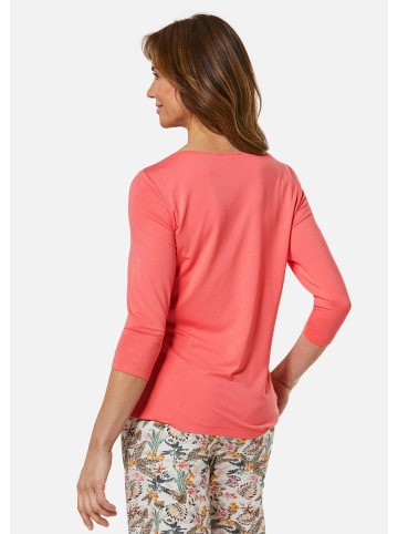 GOLDNER Kurzgröße:  Trageangenehmes Stretch-Viskoseshirt in koralle