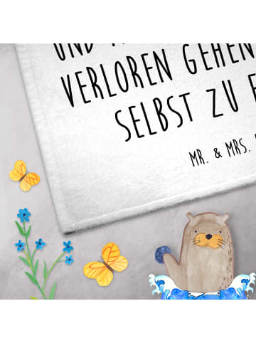 Mr. & Mrs. Panda Kinderhandtuch Alpaka Stolz mit Spruch in Weiß