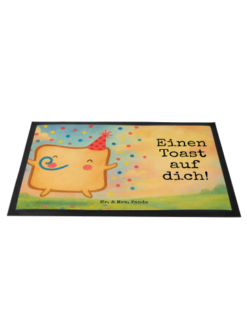 Mr. & Mrs. Panda Gummimatte Toast Party Design mit Spruch in Weiß