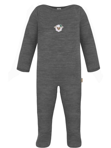 Normani Outdoor Sports 2x MERINO Babystrampler Levin in Grau/Anthrazit