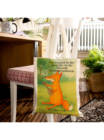 Mr. & Mrs. Panda Uni Tasche Fuchs Gitarre Design mit Spruch in Weiß