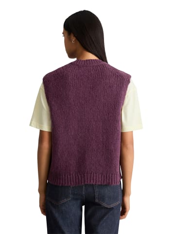 Marc O'Polo DENIM Ärmelloser Cardigan cropped in Dark Red Melange