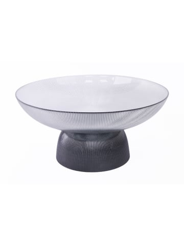 Schäfer Deko Schale aus Glas mit Fuß Perfekt Dekoration und Präsentation in Grau
