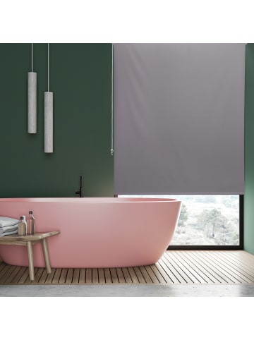 relaxdays Duschrollo in Grau - (B)140 x (H)240 cm