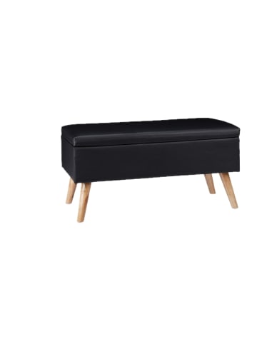 relaxdays Sitzbank in Schwarz - (B)80 x (H)40 x (T)39,5 cm