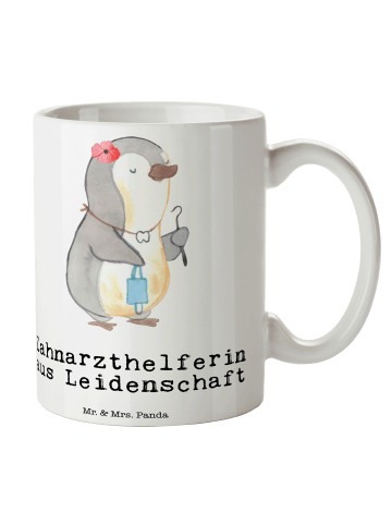 Mr. & Mrs. Panda Kaffeetasse Zahnarzthelferin Leidenschaft mit S... in Weiß