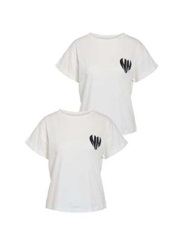 Noisy may 2er-SET Design T-Shirt mit Herz-Print und Schriftzug Local Love Club in Weiß