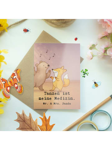 Mr. & Mrs. Panda Beileidskarte Hase Tanzen Design mit Spruch in Weiß