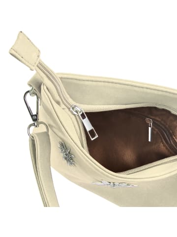 tectake Handtasche, Trachtenmodell in Wildlederoptik, Gurtlänge ca. 126 cm