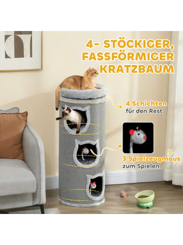 Pawhut Kratztonne Grau 38L x 38B x 96H cm