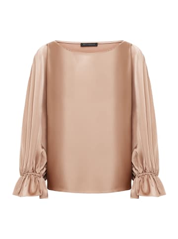 Betty Barclay Satin-Bluse mit U-Boot-Ausschnitt in Macchiato