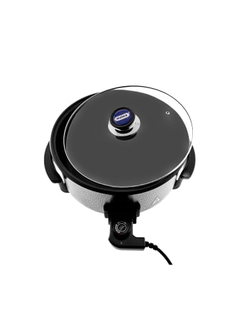 Mulex Pizza Pan Pfanne 1500W Multifunktionspfanne Grillpfanne Ø42/13cm in Transparent