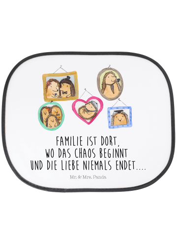 Mr. & Mrs. Panda Sonnenschutz Auto Igel Familie mit Spruch in Weiß